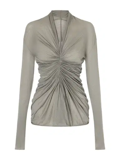 Rick Owens Ruched Cotton-jersey T-shirt | Thumbnail 1 Rick Owens Ruched Cotton-jersey T-shirt | Thumbnail 1