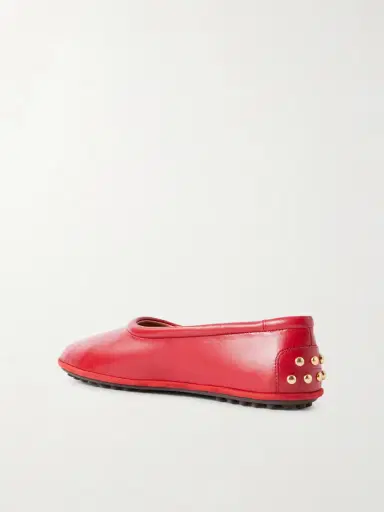 Tod's Studded Glossed-leather Ballet Flats | Thumbnail 3