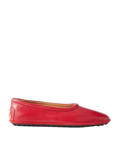 Tod's Studded Glossed-leather Ballet Flats | Thumbnail 1