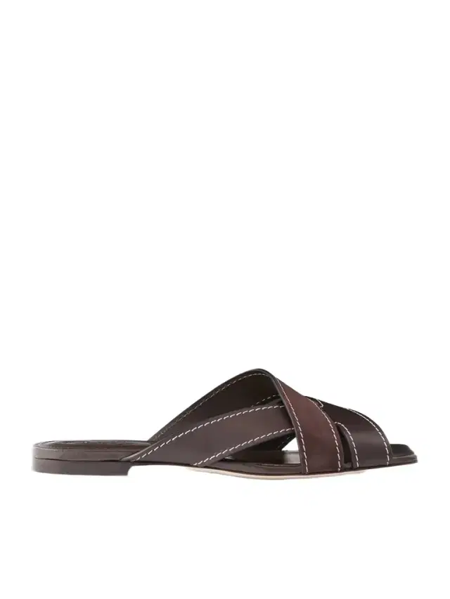 Suede And Leather Slides
