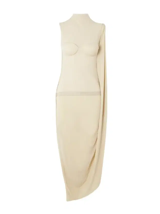 Asymmetric Draped Appliquéd Mesh And Stretch-jersey Dress