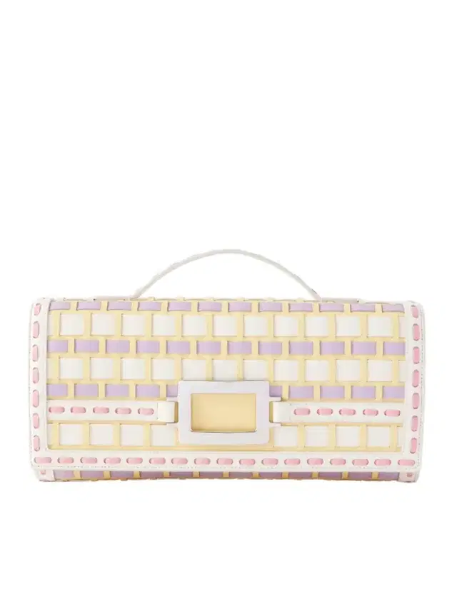 Belle Vivier Buckled Leather Clutch