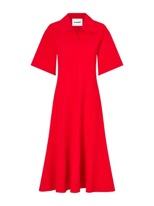 Paneled Crepe Midi Dress