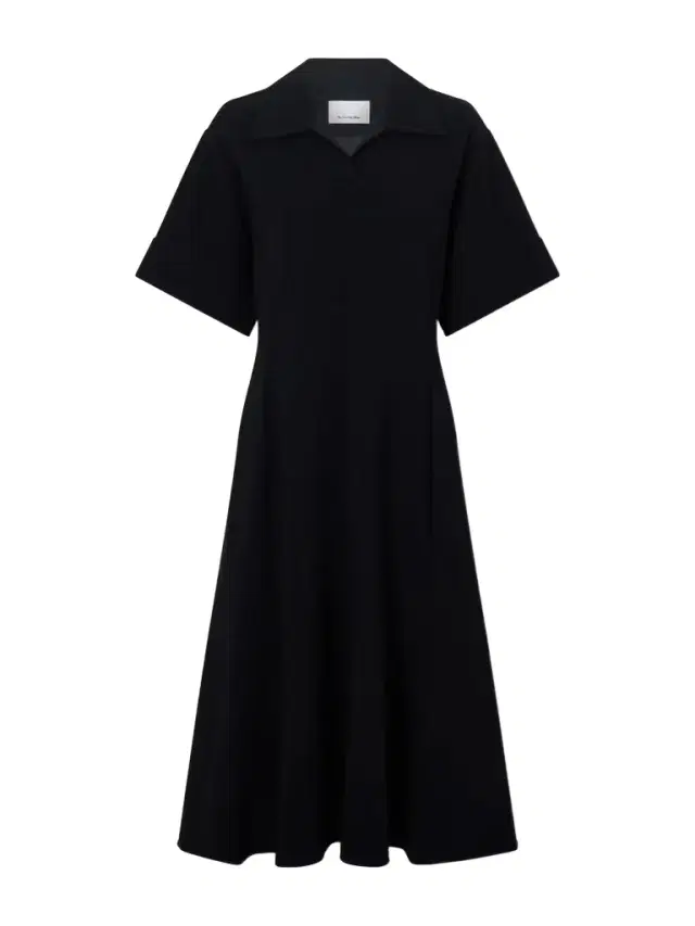 Paneled Crepe Midi Dress