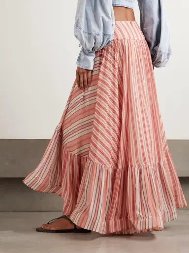 Zimmermann Rebellion Bohemian Asymmetric Tiered Striped Georgette Skirt | Thumbnail 4 Zimmermann Rebellion Bohemian Asymmetric Tiered Striped Georgette Skirt | Thumbnail 4