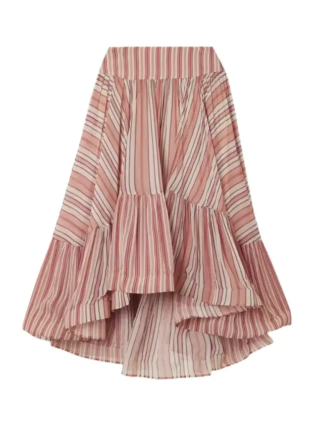 Rebellion Bohemian Asymmetric Tiered Striped Georgette Skirt