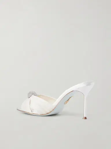 Aquazzura Mystery 85 Embellished Chiffon Mules | Thumbnail 3