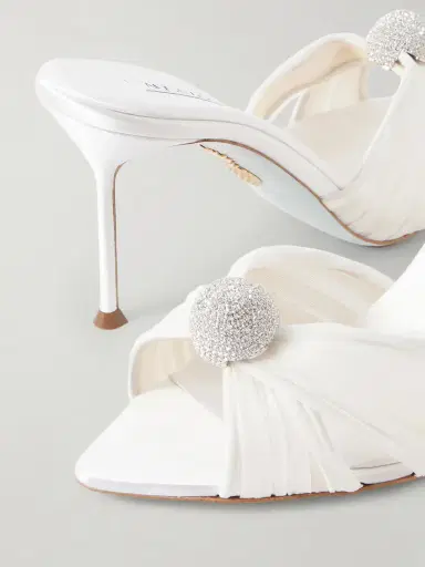 Aquazzura Mystery 85 Embellished Chiffon Mules | Thumbnail 5