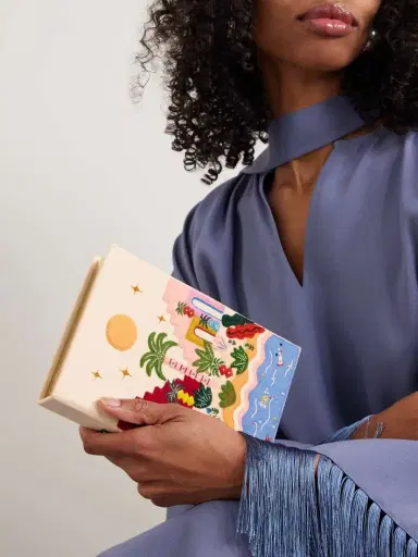 Olympia Le-Tan Tropic Vibes Embroidered Appliquéd Cotton, Wool And Silk-blend Canvas Clutch | Thumbnail 2