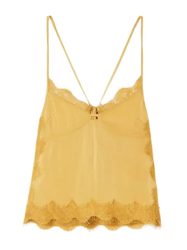 Tie-detailed Lace And Crepon Camisole