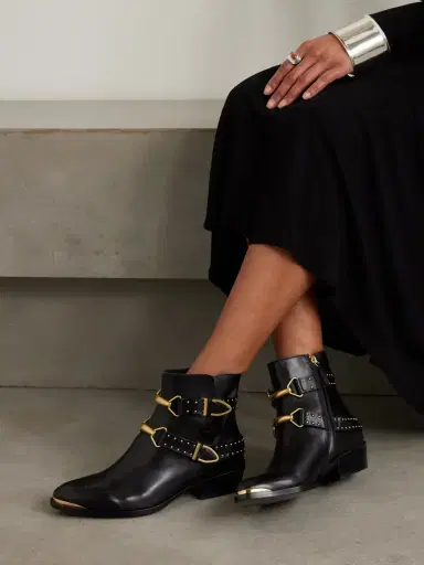 Isabel Marant Zalya Buckled Studded Leather Ankle Boots | Thumbnail 2
