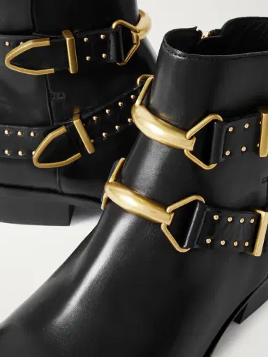 Isabel Marant Zalya Buckled Studded Leather Ankle Boots | Thumbnail 4