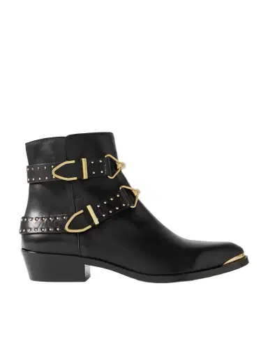 Isabel Marant Zalya Buckled Studded Leather Ankle Boots | Thumbnail 1