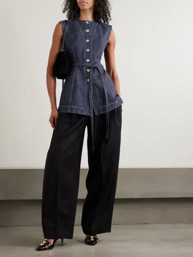 Sportmax Spddominio Belted Denim Vest | Thumbnail 2 Sportmax Spddominio Belted Denim Vest | Thumbnail 2