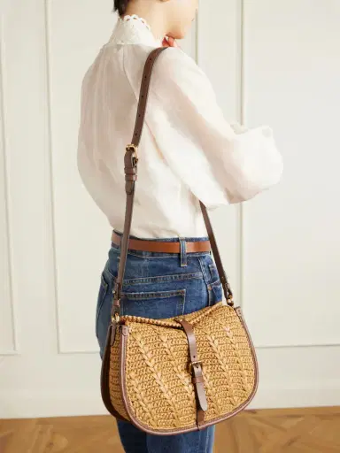 Etro Pony Medium Leather-trimmed Raffia Shoulder Bag | Thumbnail 3 Etro Pony Medium Leather-trimmed Raffia Shoulder Bag | Thumbnail 3