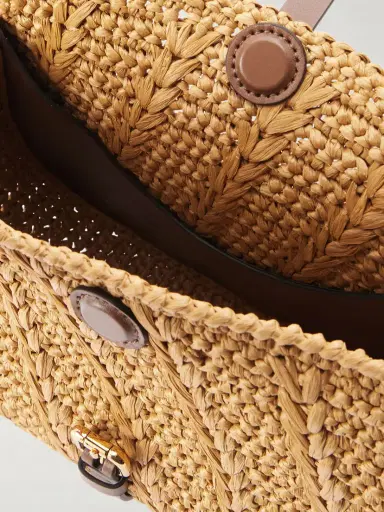 Etro Pony Medium Leather-trimmed Raffia Shoulder Bag | Thumbnail 6 Etro Pony Medium Leather-trimmed Raffia Shoulder Bag | Thumbnail 6