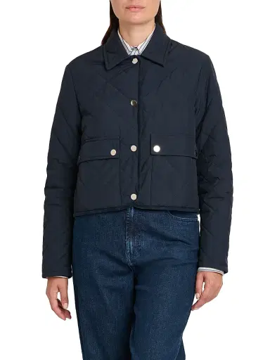 Kiton Women's Diamond Quilted Jacket - Blue - Size 6 | Thumbnail 3
