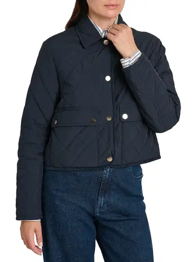 Kiton Women's Diamond Quilted Jacket - Blue - Size 6 | Thumbnail 6