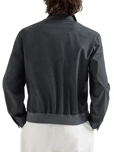 Brunello Cucinelli Men's Bonded Virgin Wool Fresco Outerwear Jacket | Thumbnail 3 Brunello Cucinelli Men's Bonded Virgin Wool Fresco Outerwear Jacket | Thumbnail 3