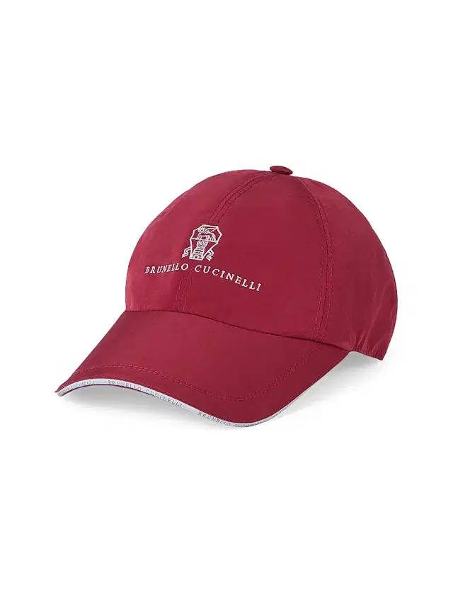 Men's Bonded Nylon Baseball Cap with Embroidered Logo - Cherry