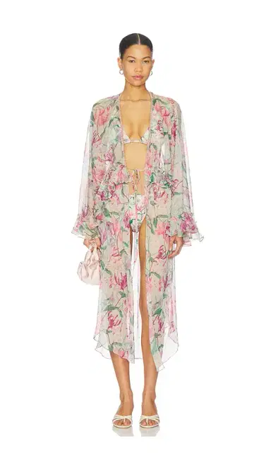 PatBo Honey Flower Long Robe Cover Up | Thumbnail 2 PatBo Honey Flower Long Robe Cover Up | Thumbnail 2