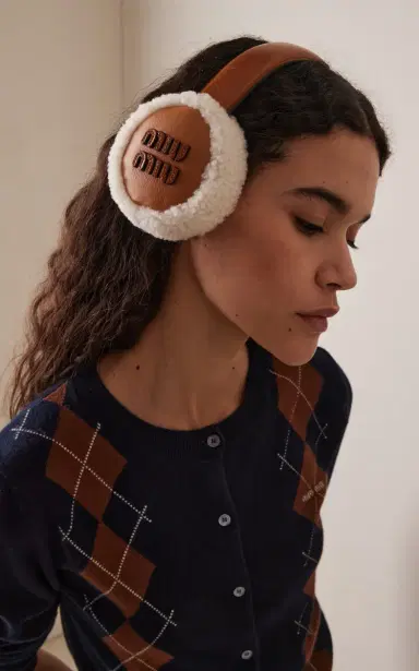 Miu Miu Shearling Earmuffs | Thumbnail 2