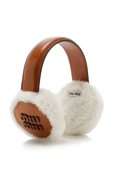 Miu Miu Shearling Earmuffs | Thumbnail 3