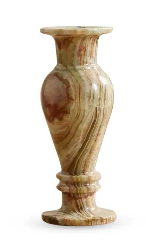Set-Of-Two Onyx Fluted Vase - White