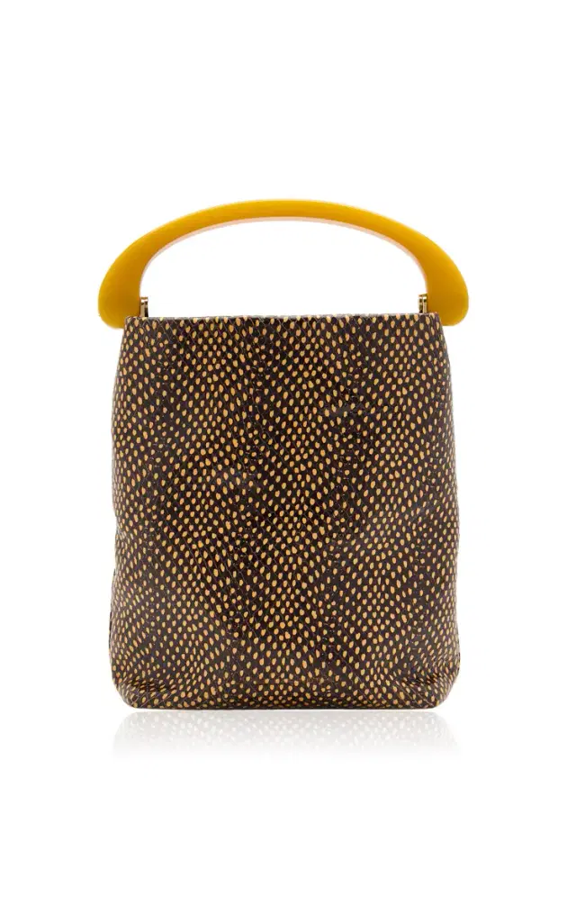Dries Van Noten Printed Leather Top Handle Bag