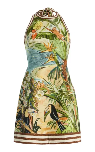 ALÉMAIS Toucan Tango Organic Cotton Halter Mini Dress | Thumbnail 1