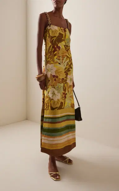 ALÉMAIS Printed Linen-Blend Maxi Dress | Thumbnail 3 ALÉMAIS Printed Linen-Blend Maxi Dress | Thumbnail 3