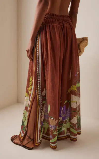 ALÉMAIS Alfie Ruched Cotton-Silk Wide-Leg Pants | Thumbnail 4
