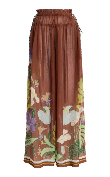 ALÉMAIS Alfie Ruched Cotton-Silk Wide-Leg Pants | Thumbnail 8