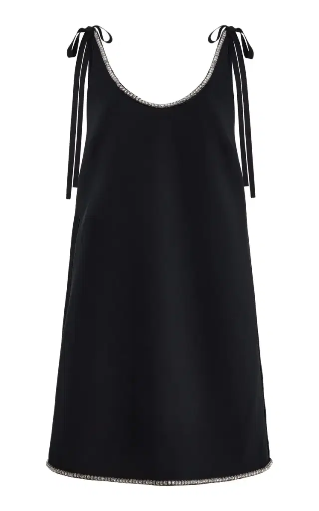 Embellished Compact-Sablé Mini Dress