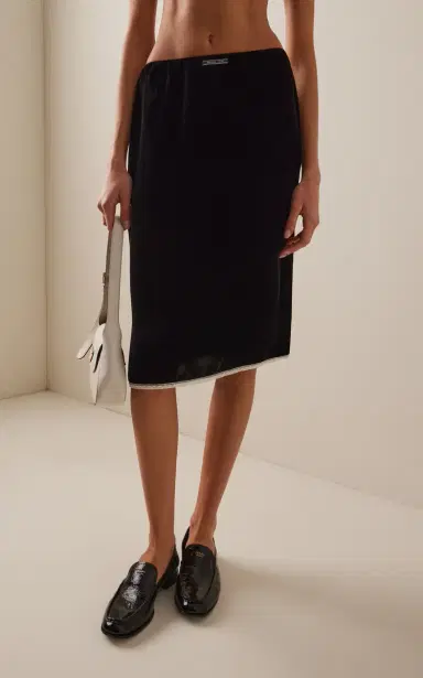 Prada Velvet Midi Skirt | Thumbnail 3 Prada Velvet Midi Skirt | Thumbnail 3