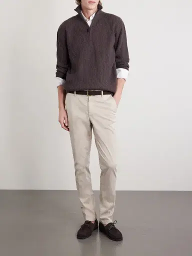 Canali Tapered Cotton-Blend Twill Chinos - Men | Thumbnail 2