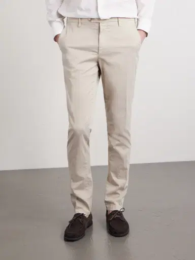 Canali Tapered Cotton-Blend Twill Chinos - Men | Thumbnail 3