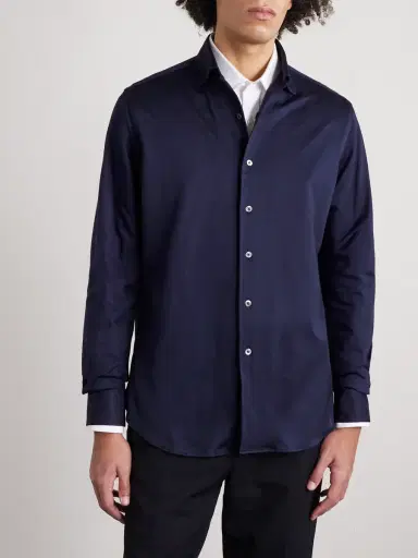 Canali Cotton and Lyocell-Blend Shirt - Men | Thumbnail 3