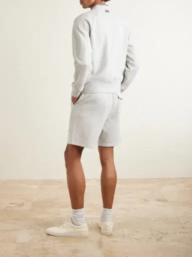 Thom Browne Straight-Leg Logo-Appliquéd Striped Cotton-Piqué Drawstring Shorts - Men | Thumbnail 4
