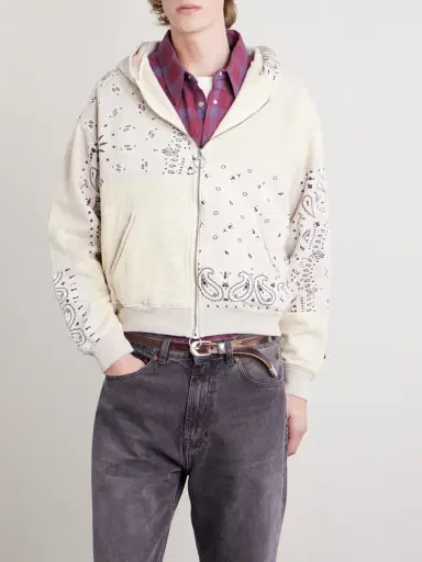 KAPITAL Panelled Bandana-Print Cotton-Jersey and Quilted Shell Hoodie - Men | Thumbnail 3