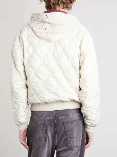 KAPITAL Panelled Bandana-Print Cotton-Jersey and Quilted Shell Hoodie - Men | Thumbnail 4