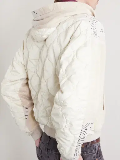 KAPITAL Panelled Bandana-Print Cotton-Jersey and Quilted Shell Hoodie - Men | Thumbnail 5