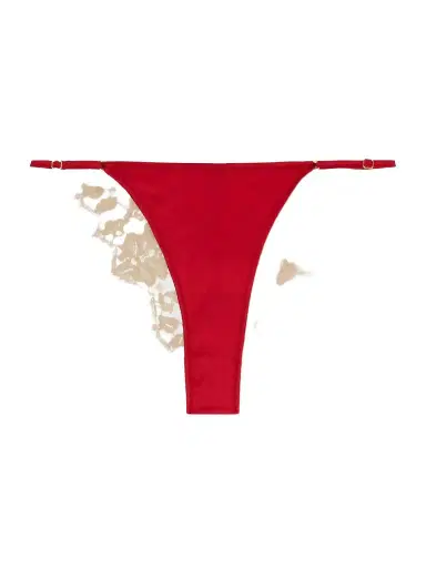Kiki de Montparnasse Orchid Leavers Lace And Silk-blend Satin Briefs | Thumbnail 1