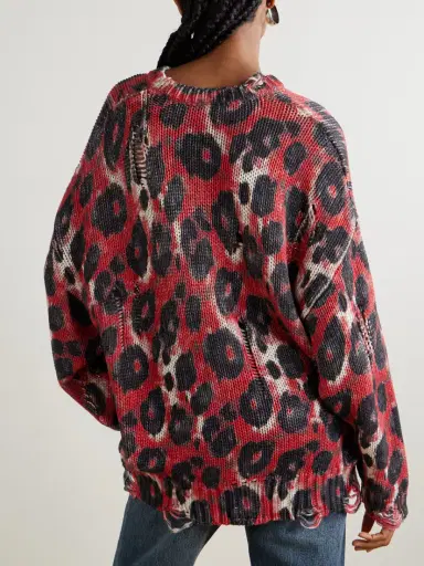 R13 Distressed Leopard-print Cotton Sweater | Thumbnail 3 R13 Distressed Leopard-print Cotton Sweater | Thumbnail 3