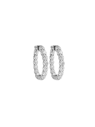 Wish Fine Jewelry 4.89ct Diamond 18K Gold Inside Out Hoop Earrings | Thumbnail 1 Wish Fine Jewelry 4.89ct Diamond 18K Gold Inside Out Hoop Earrings | Thumbnail 1
