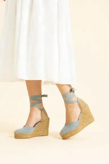 Castañer Chiara Wedge Sandal - Aqua | Thumbnail 3