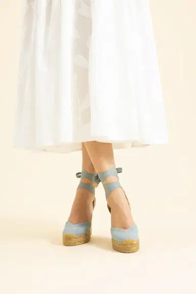 Castañer Chiara Wedge Sandal - Aqua | Thumbnail 4