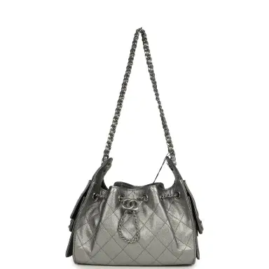 Chanel Chanel Mini 25 Hobo Bag Anthracite Metallic Caviar Silver Hardware | Thumbnail 6 Chanel Chanel Mini 25 Hobo Bag Anthracite Metallic Caviar Silver Hardware | Thumbnail 6