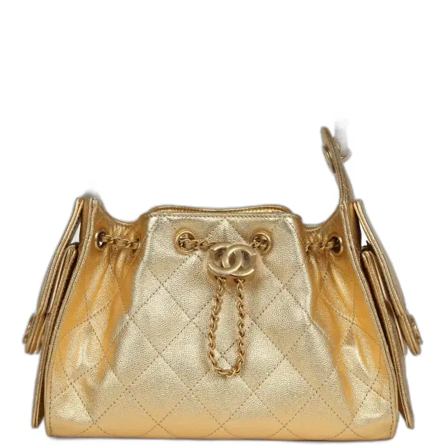 Chanel Chanel Mini 25 Hobo Bag Metallic Gold Caviar Caviar Antique Gold Hardware