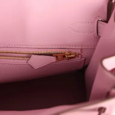 HERMÈS Hermes Birkin 25 Mauve Sylvestre Swift Rose Gold Hardware | Thumbnail 9 HERMÈS Hermes Birkin 25 Mauve Sylvestre Swift Rose Gold Hardware | Thumbnail 9